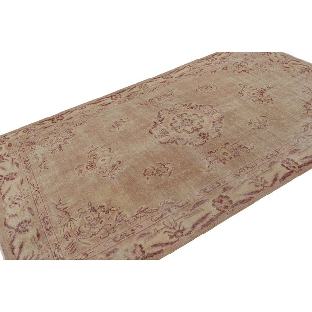 Rug & Kilim Vintage Zeki Müren Rug in Pink With Floral Medallion, From Rug & Kilim For Sale - Image 4 of 7
