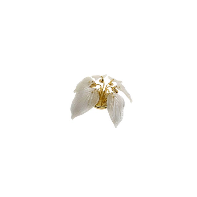 Murano Glass Leaf Flush Mount by Novaresi, Italy, 1970s For Sale - Image 6 of 17