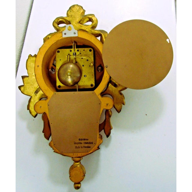 1960s Vintage Swedish Rococo Style Cartel Wall Clock by Westerstrand Töreboda For Sale - Image 14 of 17