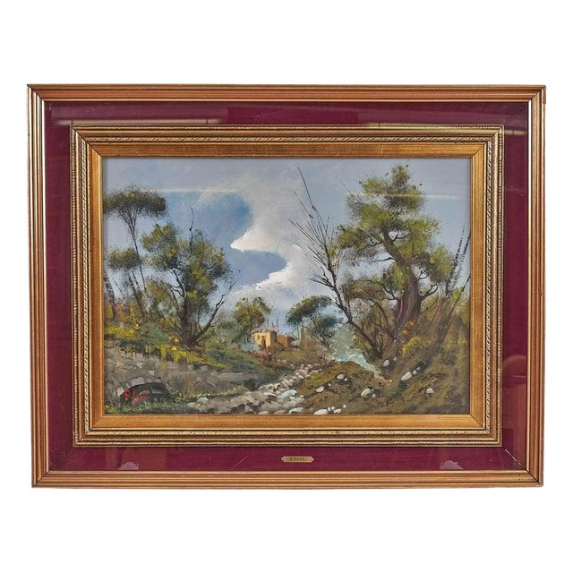 E. Cano, Landscape, Oil on Canvas, 1970s For Sale