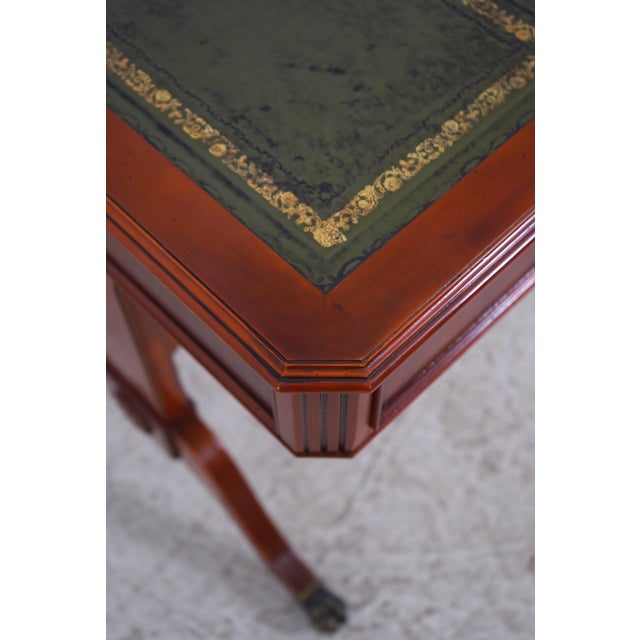 English Leather Top Yew Wood Writing Desk For Sale In Philadelphia - Image 6 of 17
