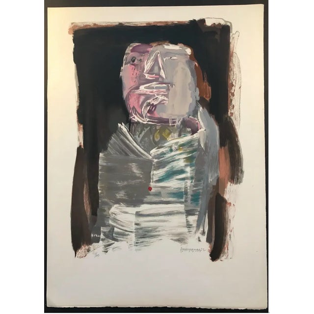 1960s 1965 Abraham Rattner Mid Century Modern Figure Lithograph For Sale - Image 5 of 5