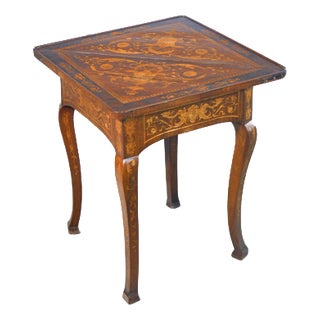 Opening Console Table in Inlaid Wood, 1800 For Sale