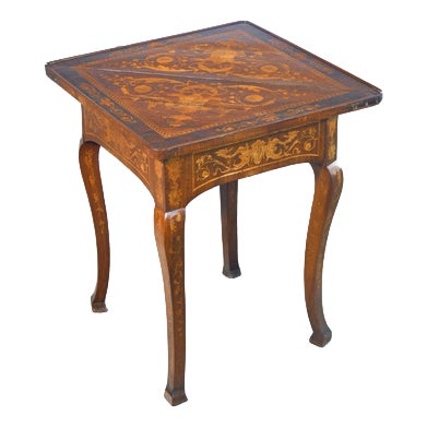 Opening Console Table in Inlaid Wood, 1800 For Sale