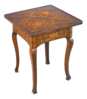 Opening Console Table in Inlaid Wood, 1800