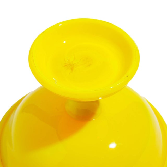 Vintage Cadmium Yellow Opaline Compote For Sale In Chicago - Image 6 of 6