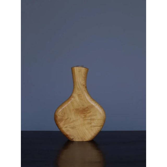Brown Maple Wood and Glass Sculptural Vase, 1980s For Sale - Image 8 of 10