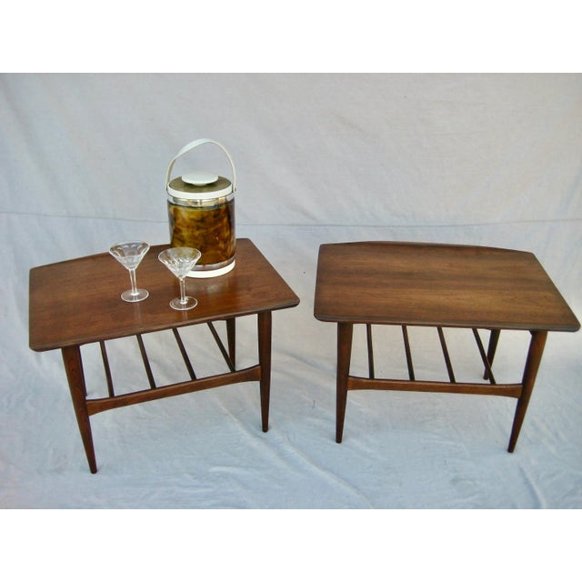 Mid-Century Modern 1960s Mid Century Surfboard Danish Style Side Tables - a Pair For Sale - Image 3 of 13
