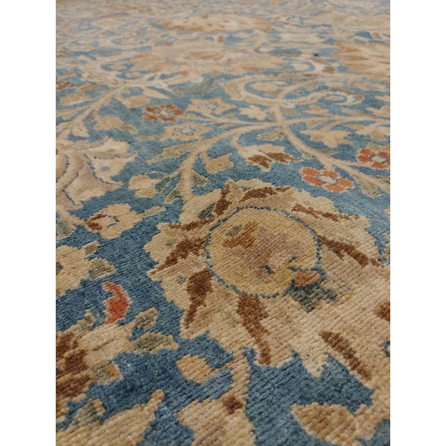 Antique Persian Mashad Carpet, Handmade Oriental Rug, Soft, Taupe, Lt Blue Beige For Sale - Image 10 of 12