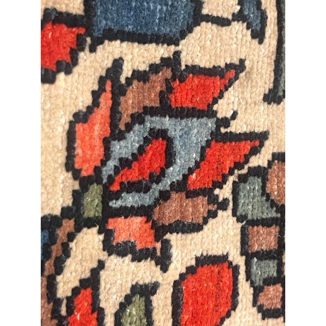 Red Antique Persian Farahan Sarouk Rug 3'5" X 4’10" For Sale - Image 8 of 8