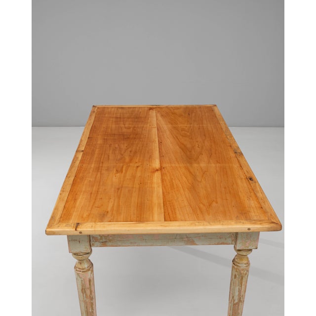 Brown 20th Century French Gustavian Wood Patinated Side Table For Sale - Image 8 of 18