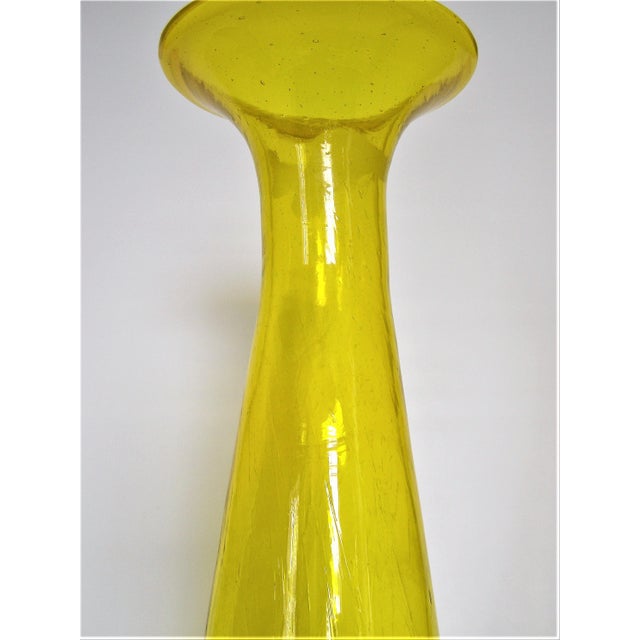 Vintage Wayne Husted Yellow Blenko Crackle Glass Architectural Floor