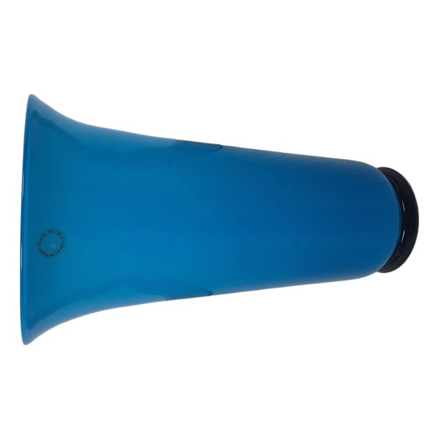 Vase in Blue Murano Glass from Venini, 1990s For Sale