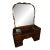 Antique 1930's Art Deco Walnut Waterfall Vanity With Original Mirror For Sale
