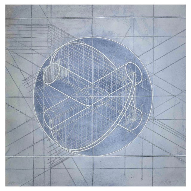 Arnaldo Pomodoro, Presenza Grafica, Original Etching, 1973 For Sale