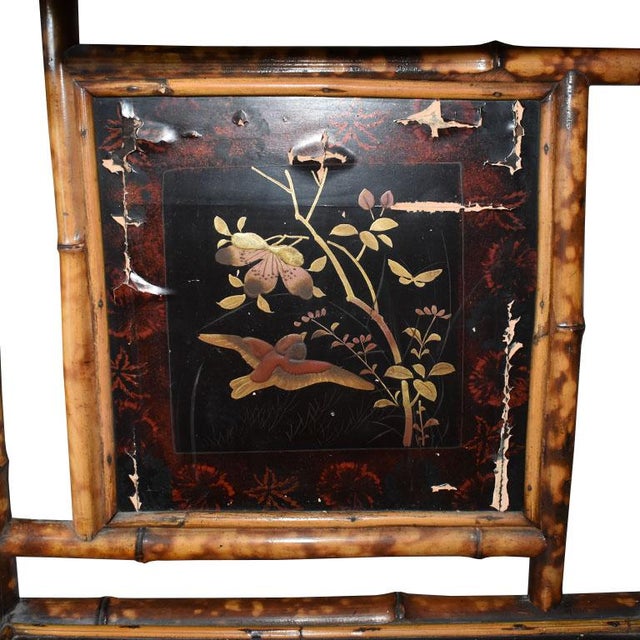 Chinoiserie Japanned English Pagoda Bamboo Standing Corner Shelf or Etagere For Sale - Image 10 of 11