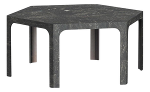 Sesto TSD Hexagonal Dining Table in Blu Belgio Marble by Bufalini Marmi
