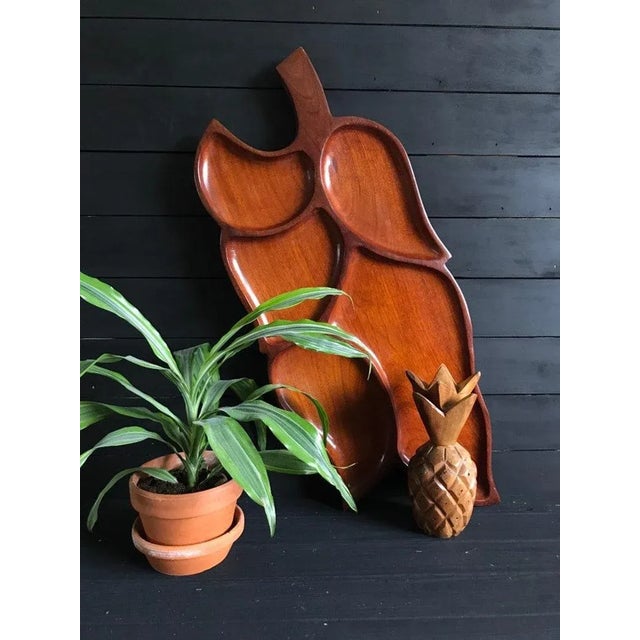 Vintage Monkey Pod Wood Serving Tray, Large Wood Tray Centerpiece Midcentury Decor, Retro Kitchen Decor, Gift for Hostess,...