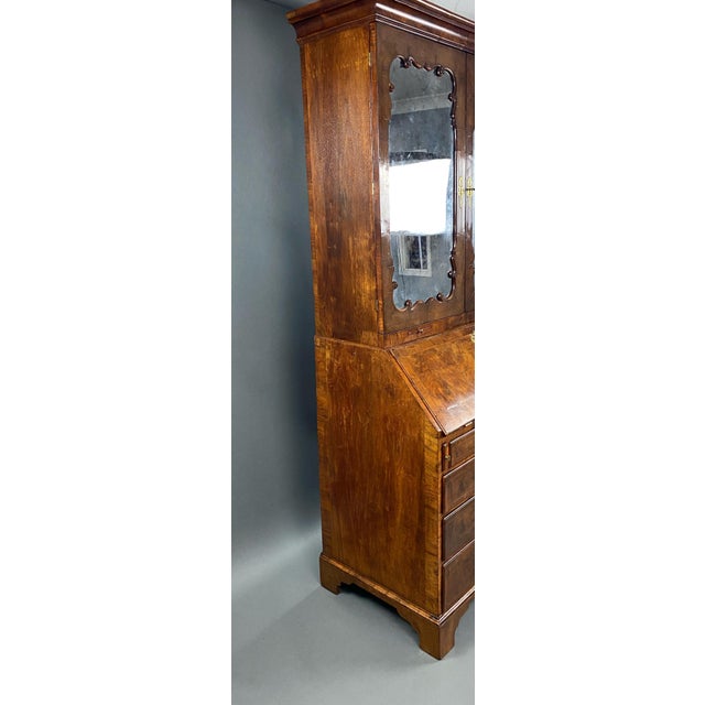 18th Century George II English Walnut Secretary Bookcase For Sale - Image 9 of 11