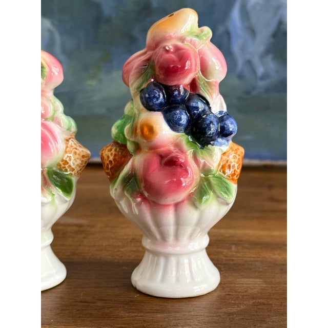 Hollywood Regency Mid 20th Century Ceramic Fruit, Salt and Pepper Shakers For Sale - Image 3 of 6