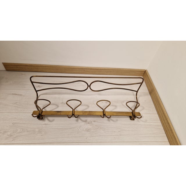 Cesare Lacca Vintage Brass Coat Hanger with Brass Hangers by Cesare Lacca For Sale - Image 4 of 15