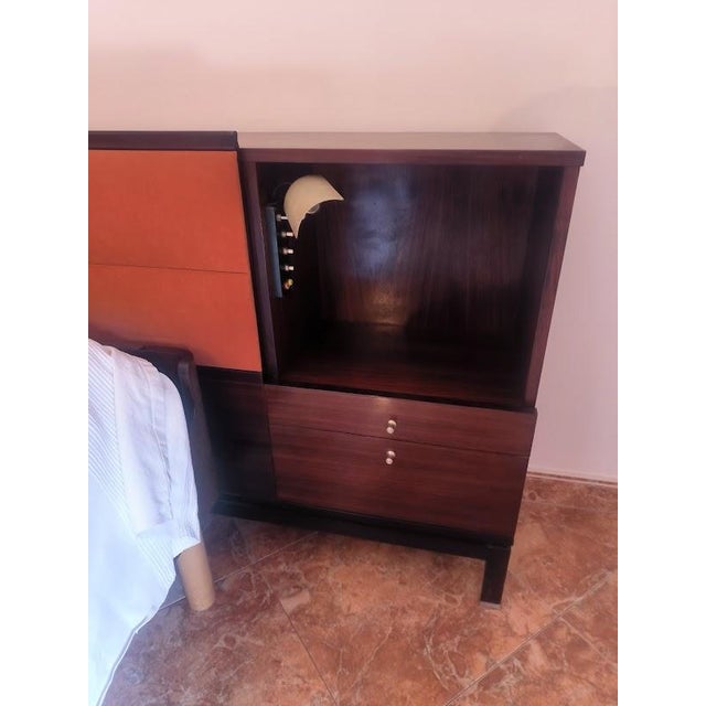 1960s Double Bed with Headboard by Sarfatti for Mim, Italy, 1960s For Sale - Image 5 of 14