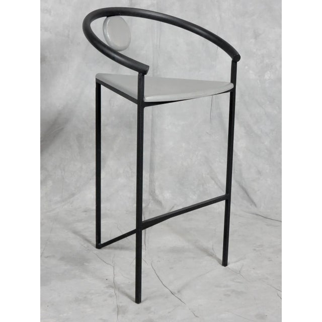 Michele De Lucchi Post Modern Memphis Era Grey Cerused Bar Stools For Sale - Image 4 of 9