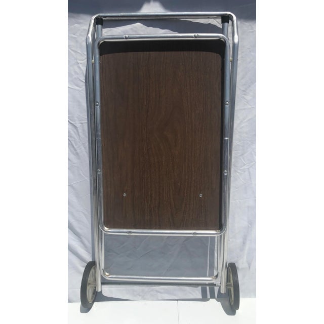Metal 1950s Aluminum Folding Bar Cart For Sale - Image 7 of 8