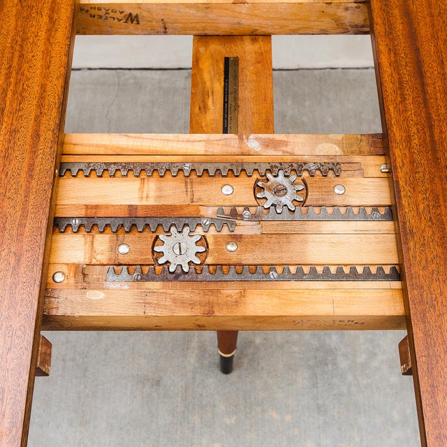 Restored 1950s Paul McCobb Mahogany & Brass "Connoisseur Collection" Expandable Dining Table For Sale - Image 9 of 18