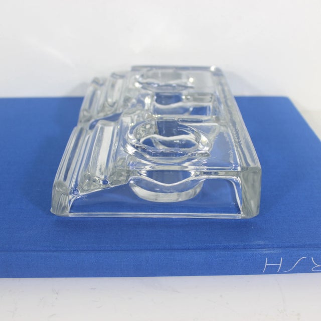 Vintage Glass Inkwell and Pen Holder Desk Organizer Ink Well For Sale - Image 6 of 8