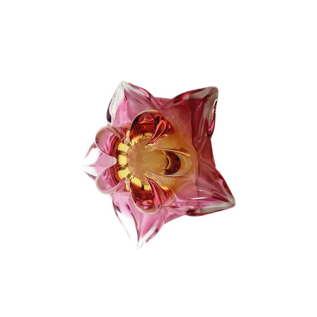 Pink Decorative Bowl by J. Hospodka for Chribska Glassworks, Former Czechoslovakia, 1960s For Sale - Image 8 of 14