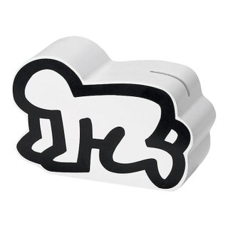 "Glowing Baby" Keith Haring Coin Bank Money Box Piggy Bank Wooden Collectible Decorative Object For Sale