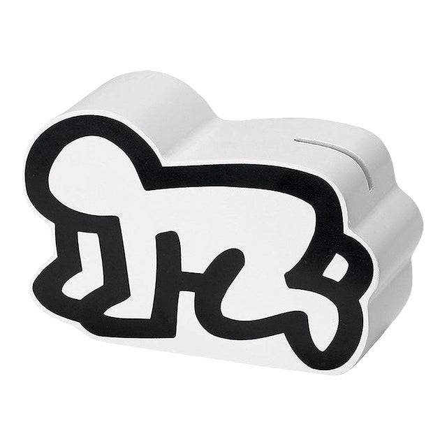 "Glowing Baby" Keith Haring Coin Bank Money Box Piggy Bank Wooden Collectible Decorative Object For Sale