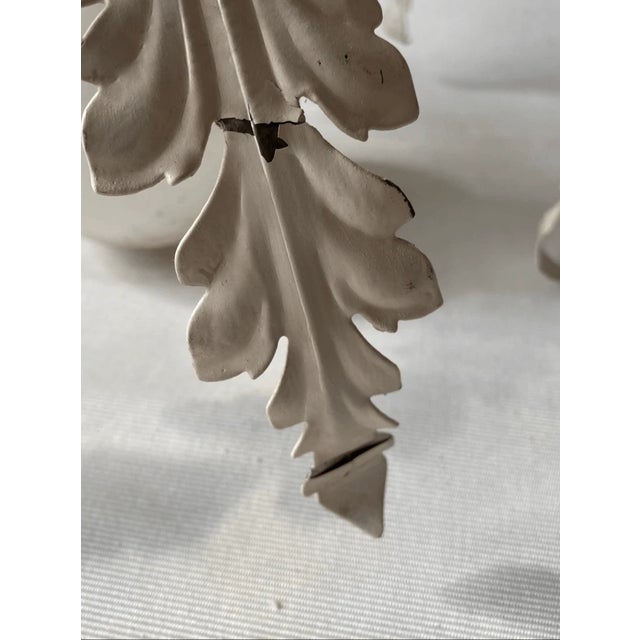 Art Deco Vintage Art Deco Style Union Made Leaf Design Metal Flush Mount Light For Sale - Image 3 of 7