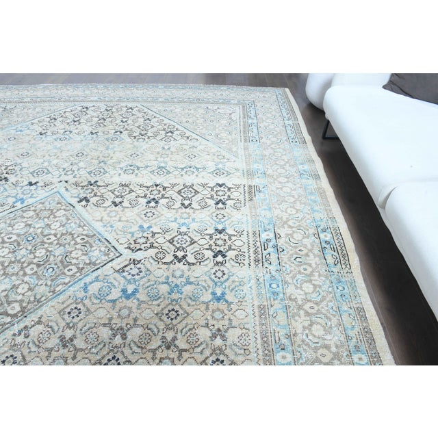 Textile 1970s Vintage Persian Handmade Wool Cotton Light Brown Area Rug For Sale - Image 7 of 11
