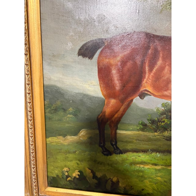Oil on Canvas British School "Horses & Rider" by Pastor, Early 20th Century For Sale In Savannah - Image 6 of 10