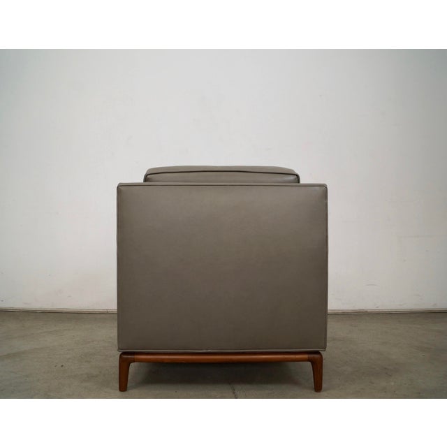 Gray 1960’s Mid-Century Modern Walnut & Leather Lounge Chair For Sale - Image 8 of 12