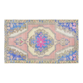 1970s Vintage Turkish Anatolian Hand Knotted Rug With Organic Wool and Soft Texture,4'6"X7'6" For Sale