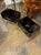 Early 21st Century Modern Italian High Gloss Black Lacquered Side Tables With Brass Accents For Sale - Image 5 of 7