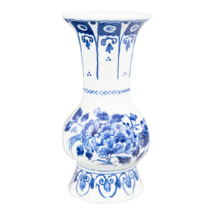 Petite Mid-Century Dutch Delft Faience Floral Vase