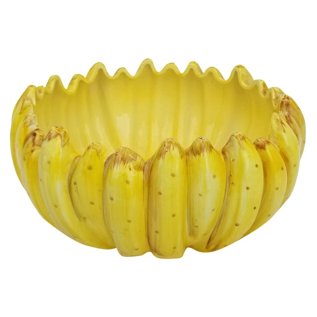 1980s Vintage Ceramic Banana Bowl | Chairish