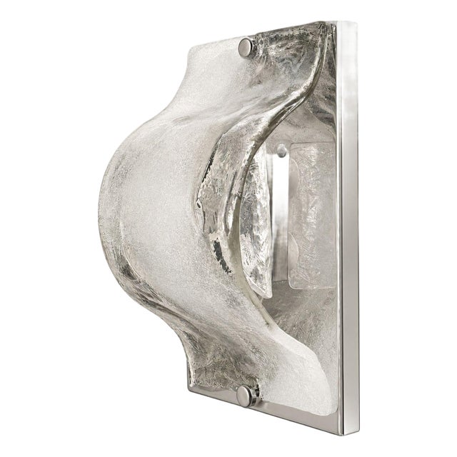 1960s Italian Carlo Nason for Mazzega Murano Glass Wall Sconce / Flush Mount For Sale