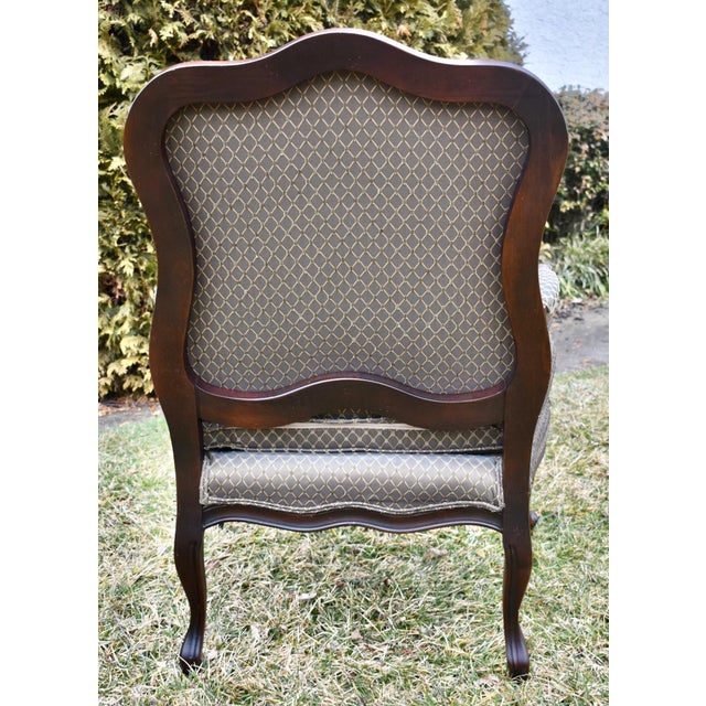 Green Fairfield Co Wood Armchair Vintage Traditional French Louis XV Parlor Accent For Sale - Image 8 of 12
