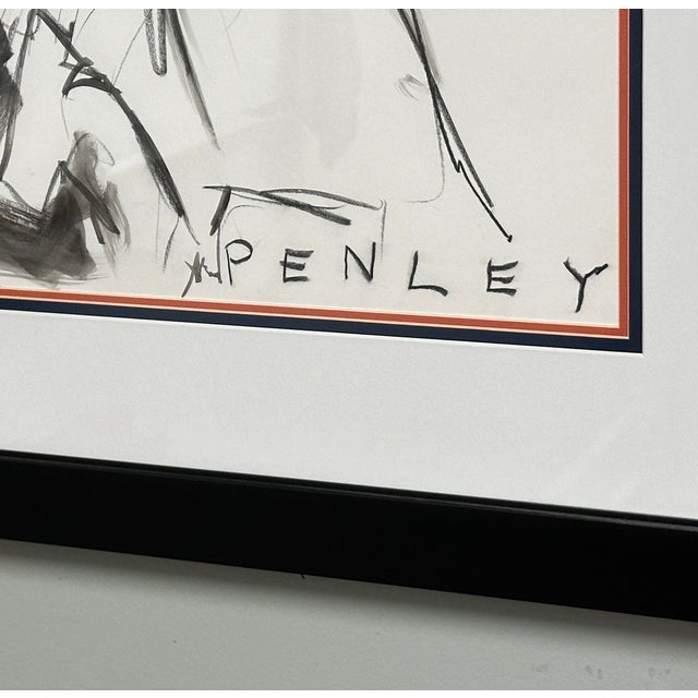 Portraiture Contemporary Original Steve Penley of Bo Jackson - Charcoal on Paper For Sale - Image 3 of 4