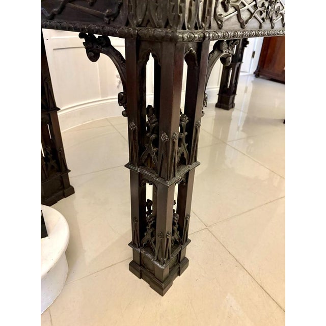 Large Antique Victorian Carved Mahogany Console Table, 1860 For Sale - Image 6 of 13