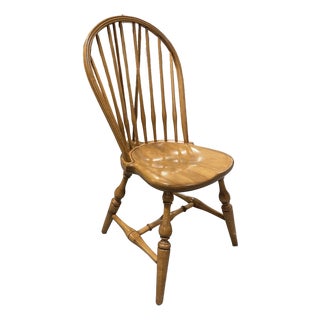 Windsor Style Spindle Back Side Chair in Honey Finish With Turned Legs For Sale