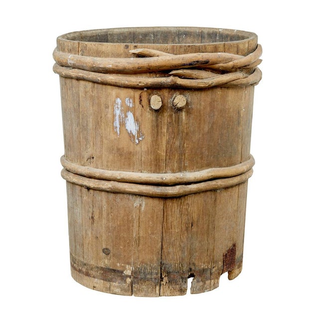 Wood Swedish Rustic Pine Barrel, 1850s For Sale - Image 7 of 10