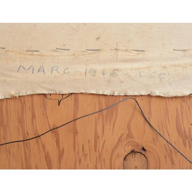 1960s Signed Modernist Mixed Media Abstract Painting For Sale - Image 11 of 13