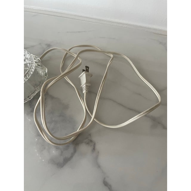 Transparent Vintage Genuine Cut Crystal Lamp With Hanging Crystals For Sale - Image 8 of 9