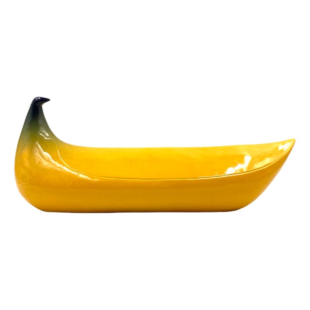 Yellow Ceramic Banana Sculpture from Zanolli Nove Italy, 1970s For Sale